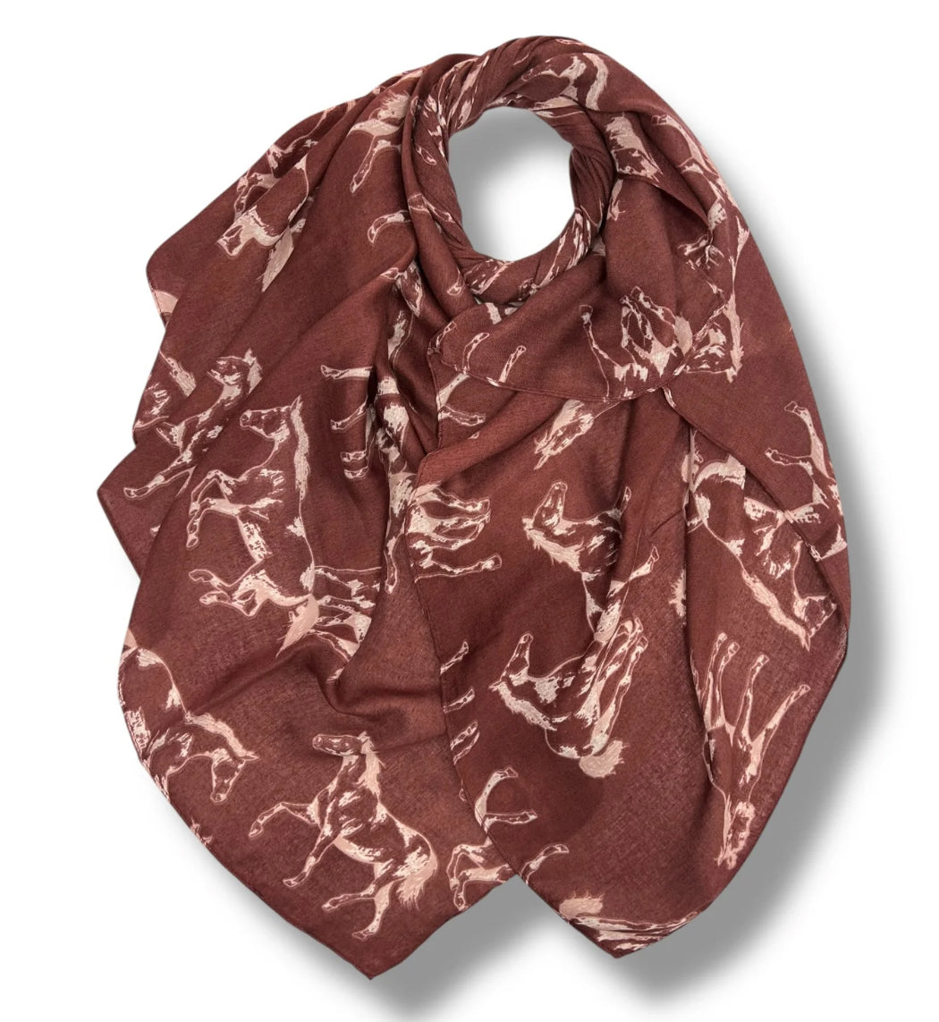 ‘Horses’ printed scarf