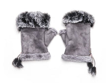 Load image into Gallery viewer, Faux fur fingerless gloves
