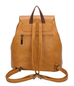Two tone backpack with leather trim