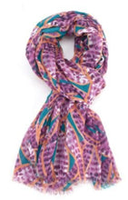 Load image into Gallery viewer, Watercolour leaves scarf
