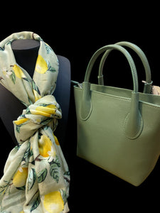 RACHEL   Italian leather grab bag with shoulder strap