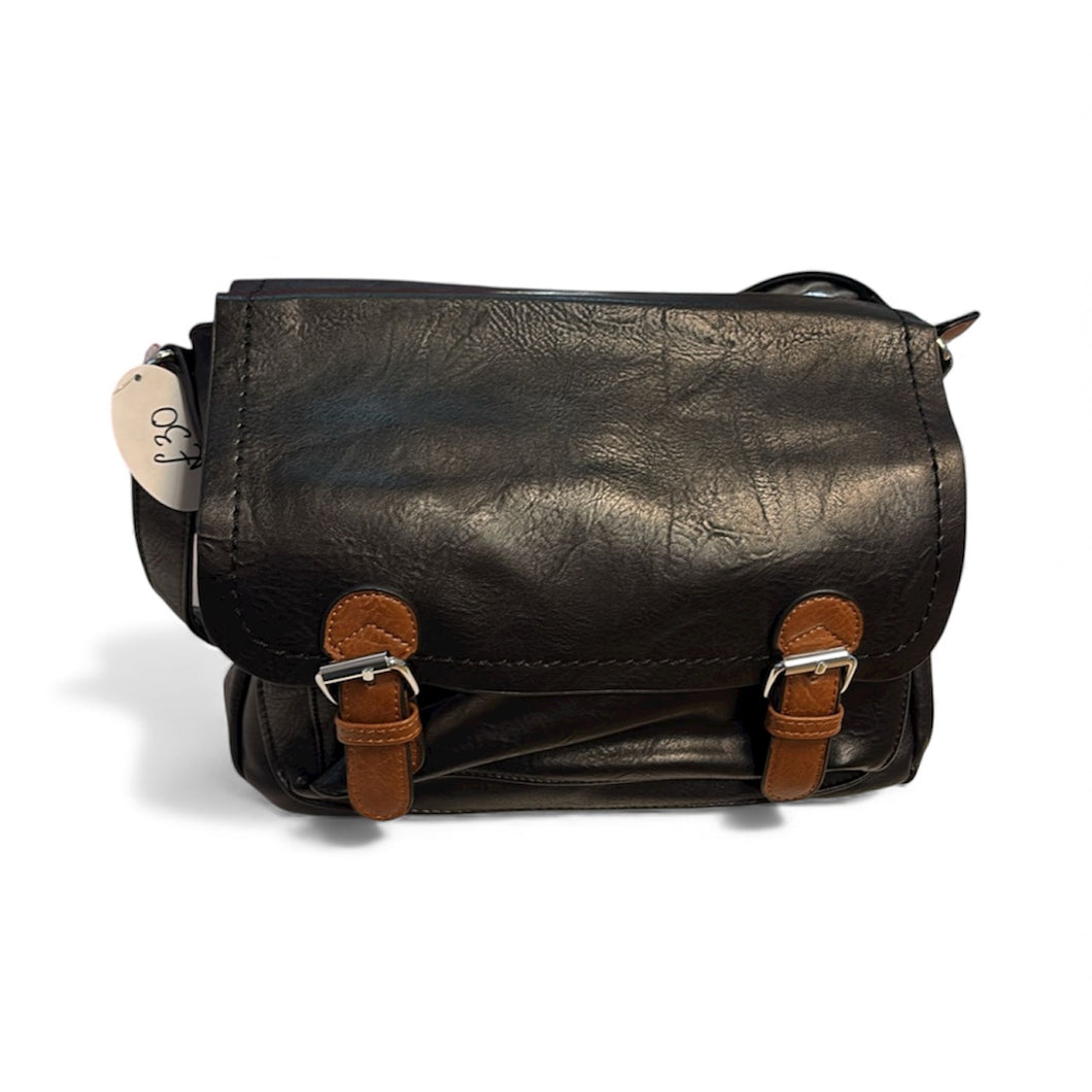 Two buckle messenger cross body bag