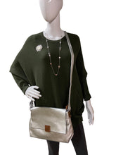 Load image into Gallery viewer, Leather look two-tone cross body bag
