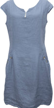 Load image into Gallery viewer, Plain linen button dress with side pockets
