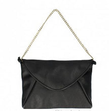 Load image into Gallery viewer, LOLA   Italian leather clutch bag with chain and leather strap
