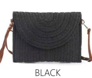 Straw envelope clutch bag