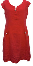 Load image into Gallery viewer, Plain linen button dress with side pockets
