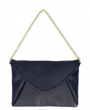 Load image into Gallery viewer, LOLA   Italian leather clutch bag with chain and leather strap
