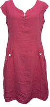 Load image into Gallery viewer, Plain linen button dress with side pockets
