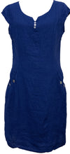 Load image into Gallery viewer, Plain linen button dress with side pockets
