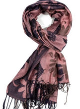 Load image into Gallery viewer, Flower pattern pashmina in green, red and pink
