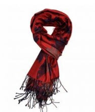 Load image into Gallery viewer, Flower pattern pashmina in green, red and pink
