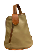 Load image into Gallery viewer, MOLLY   Small soft leather two-tone triangular backpack
