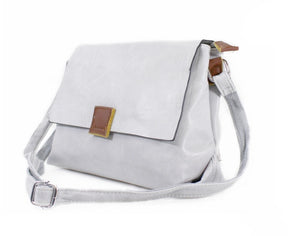 Leather look two-tone cross body bag