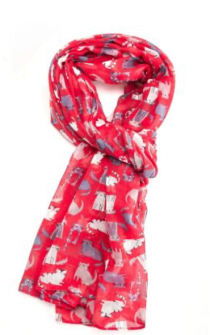 Red cats scarf