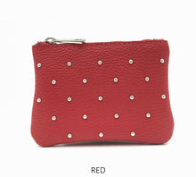 Load image into Gallery viewer, Leather studded coin purse
