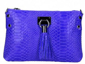 TESSA  Italian leather clutch bag with shoulder strap