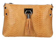 Load image into Gallery viewer, TESSA  Italian leather clutch bag with shoulder strap
