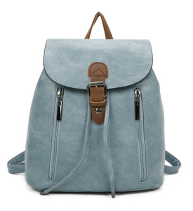 Two tone backpack with leather trim