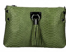 Load image into Gallery viewer, TESSA  Italian leather clutch bag with shoulder strap
