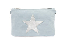 Load image into Gallery viewer, BELLA Suede leather silver star clutch bag
