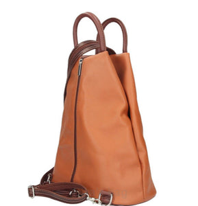 PAMELA     Italian soft leather medium sized backpack