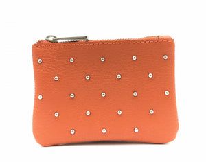 Leather studded coin purse