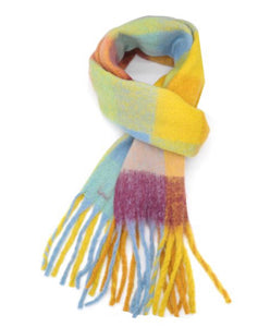 Multicolour tartan winter scarf