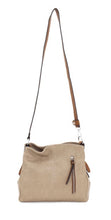 Load image into Gallery viewer, Two-tone slouch bag with adjustable shoulder strap
