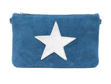 Load image into Gallery viewer, BELLA Suede leather silver star clutch bag
