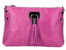 Load image into Gallery viewer, TESSA  Italian leather clutch bag with shoulder strap
