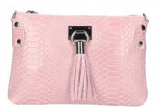 Load image into Gallery viewer, TESSA  Italian leather clutch bag with shoulder strap
