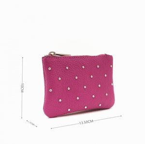 Leather studded coin purse