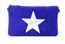 Load image into Gallery viewer, BELLA Suede leather silver star clutch bag
