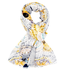 Golden floral scarf