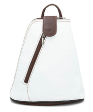 Load image into Gallery viewer, MOLLY   Small soft leather two-tone triangular backpack
