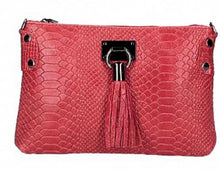 Load image into Gallery viewer, TESSA  Italian leather clutch bag with shoulder strap
