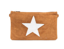 Load image into Gallery viewer, BELLA Suede leather silver star clutch bag
