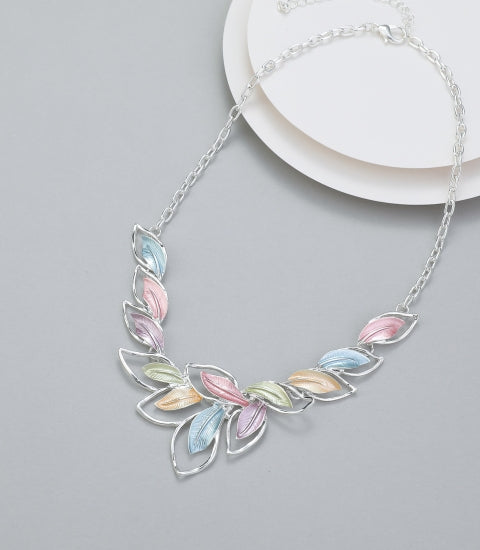 Multicolour leaves necklace